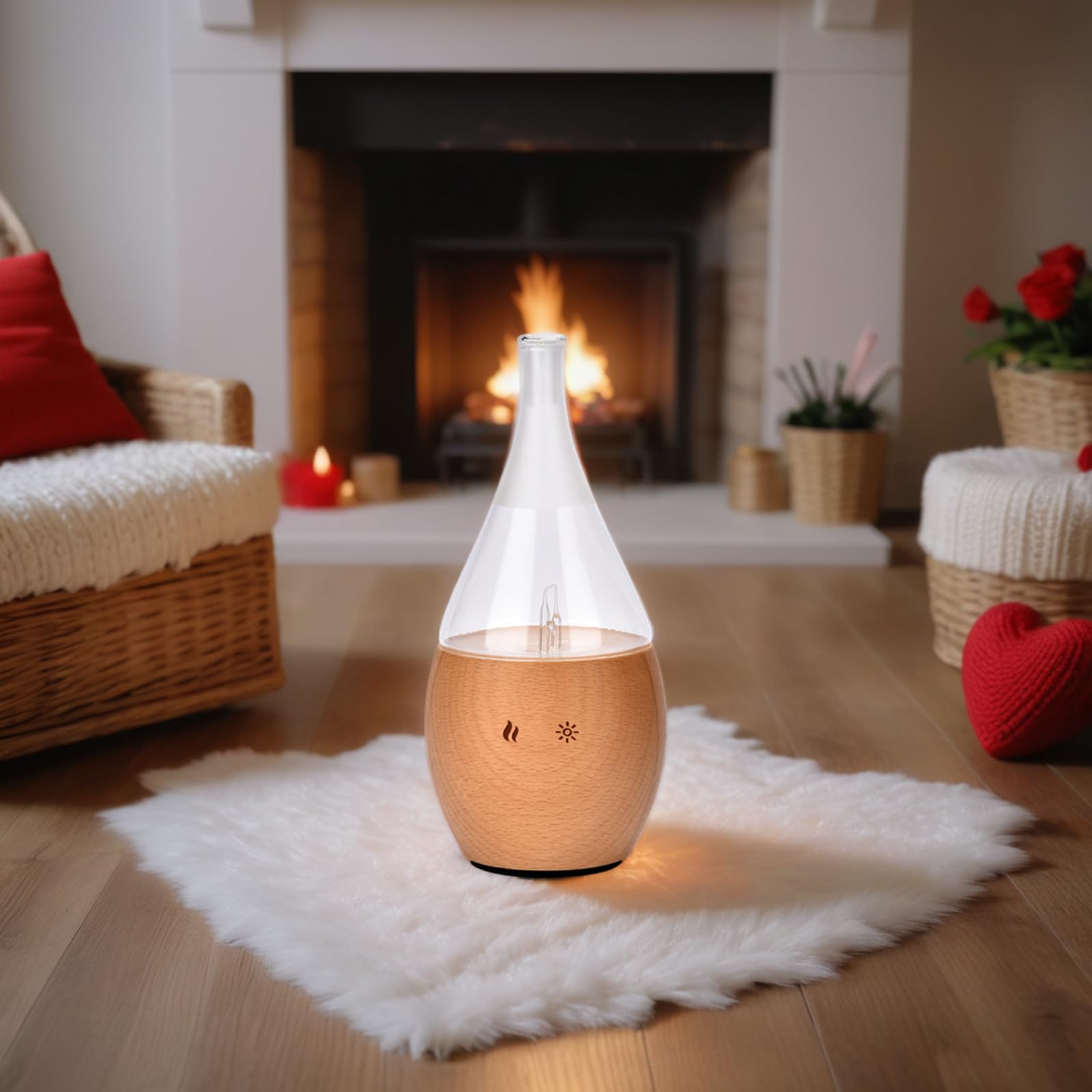 Zen'Arôme - Diffuseur d'Huiles Essentielles par Nébulisation Programmable Bolea - Intensité Réglable - jusqu'à 80m² - et Éclairage LED - Diffusion à Froid pour l’Aromathérapie, Minuterie - Bois, Verre