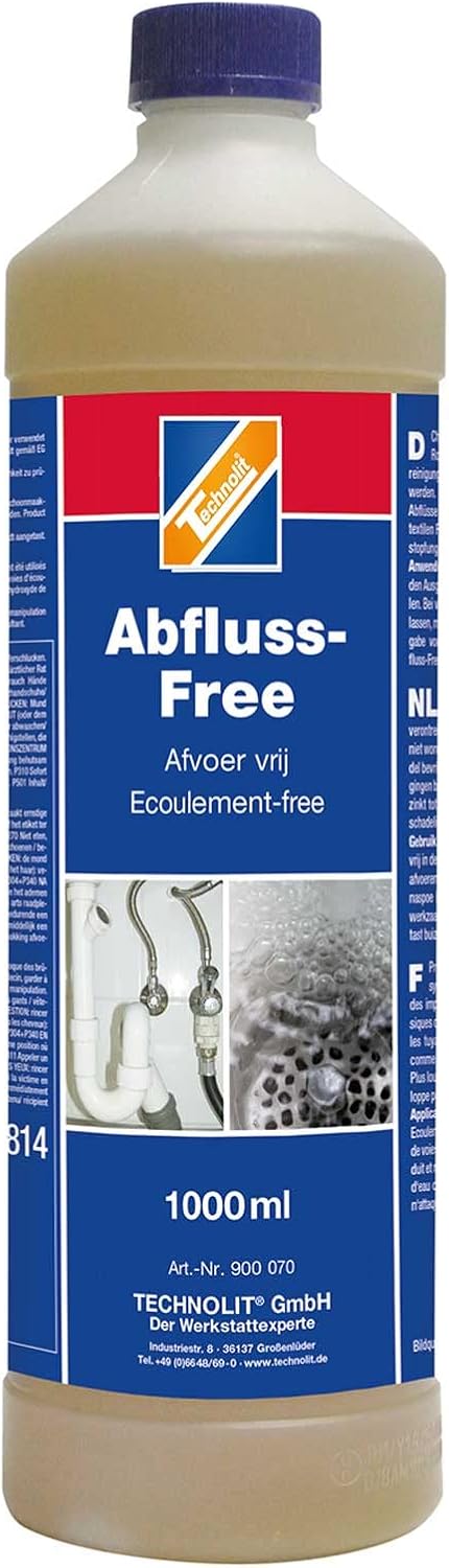 ABACUS&reg; Abflussreiniger &amp; Rohrreiniger, Rohrfrei, Abflussfrei &ndash; Entfernt Haare Und Ablagerungen In Rohren Und Abfl&uuml;ssen &ndash; Abflussreiniger 1000 Ml (2155