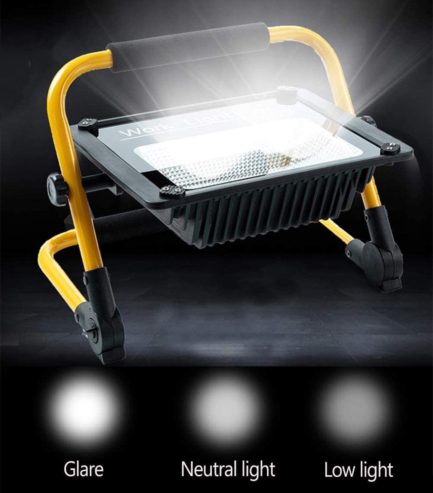 Luz de trabajo LED recargable, reflector USB con mando a distancia, 3 modos regulables, IP66 impermeable, portátil para jardín al aire libre, camping, viajes