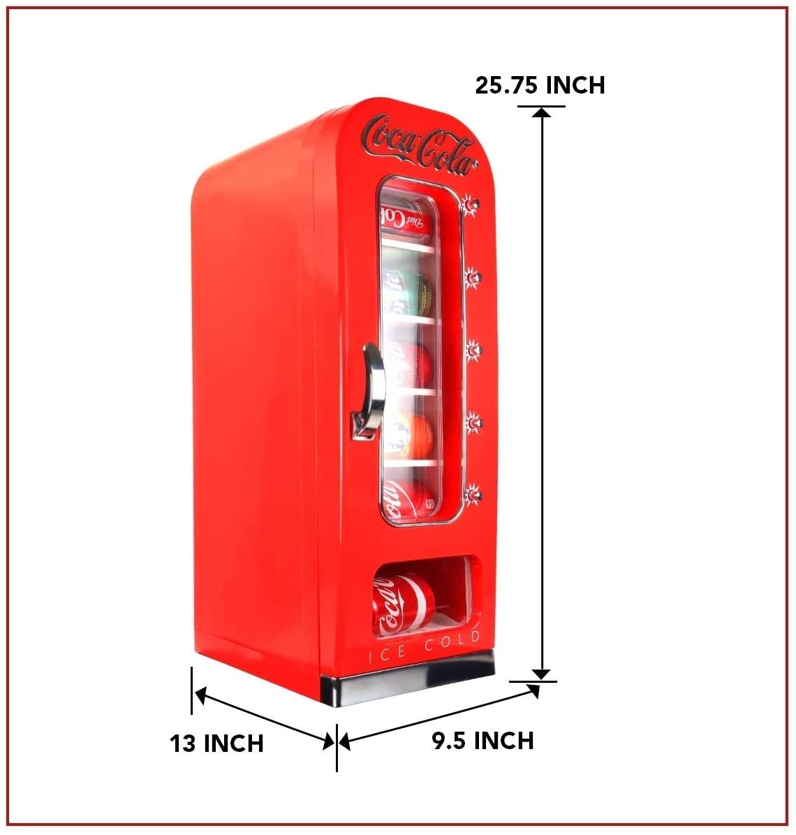 Koolatron CocaCola Retro Vending Machine Style 10 Can Mini Fridge, 12V