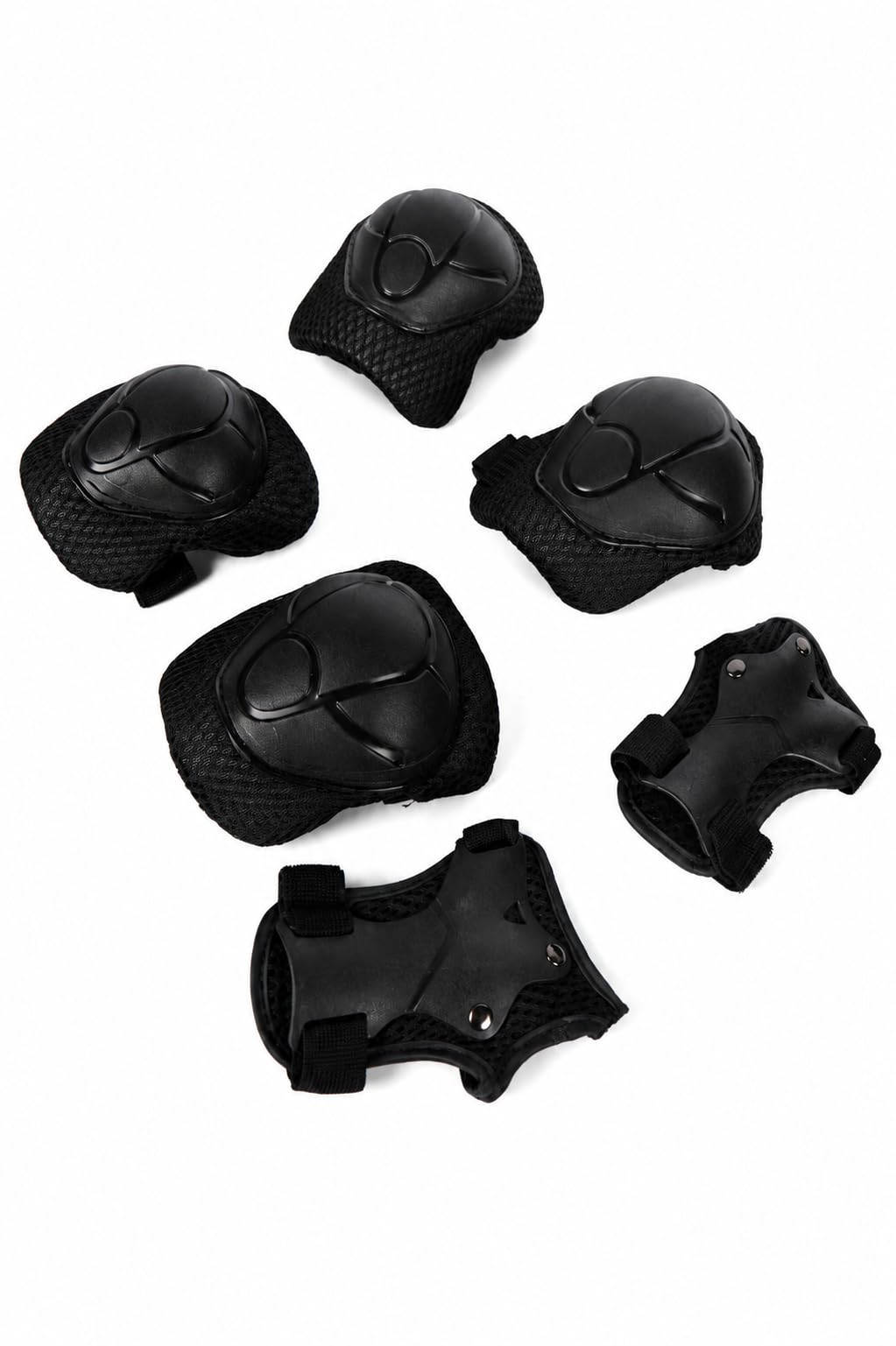 Tru-Tension - Childrens Pads Set - 6 Pads Palm, Elbow & Knee Pads - Black