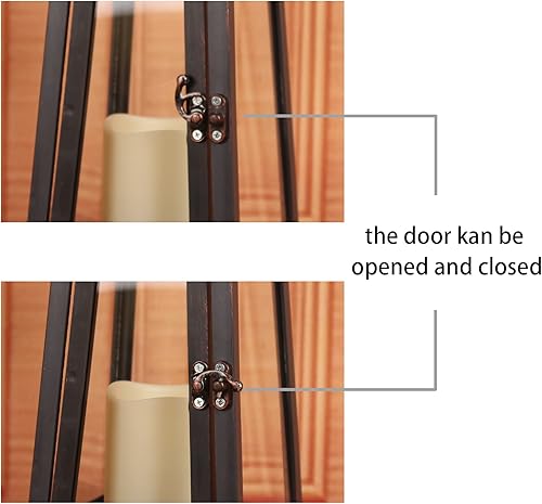 Miniatura 4 de Paquete de 2 faroles decorativos con llama bailarina, vela LED de 6.69 pulgadas de alto encendidoapagadotemporizador con 5 horas, linterna colgante