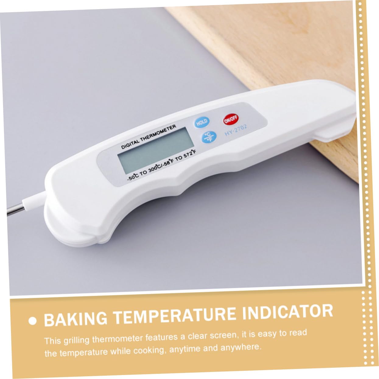 Ciieeo Folding Digital Meat Thermometer for Kitchen Instant Read Food Thermometer High Accuracy Cooking Probe for Grilling Baking and BBQ to Range