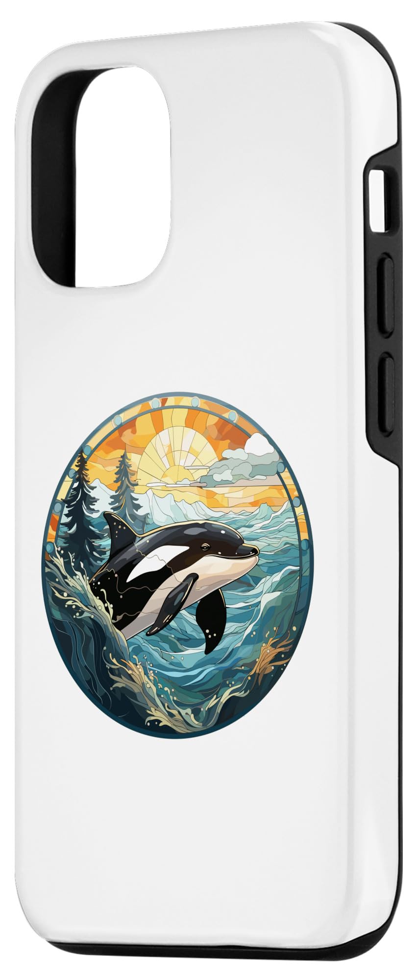 Amazon.co.jp: iPhone 13 美的ステンドグラスシャチ