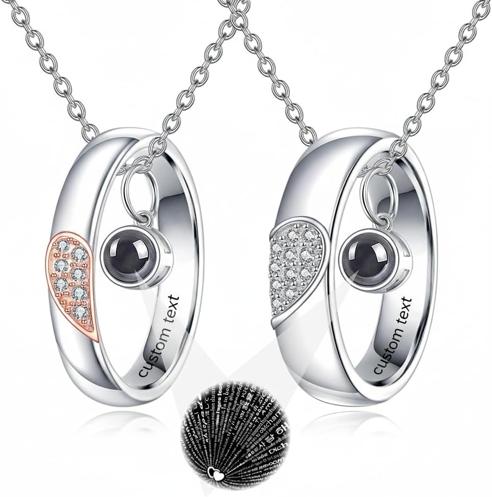 Matching Necklace for Couples BFF 925 Sterling Silver Matching Pendant Jewelry Gifts