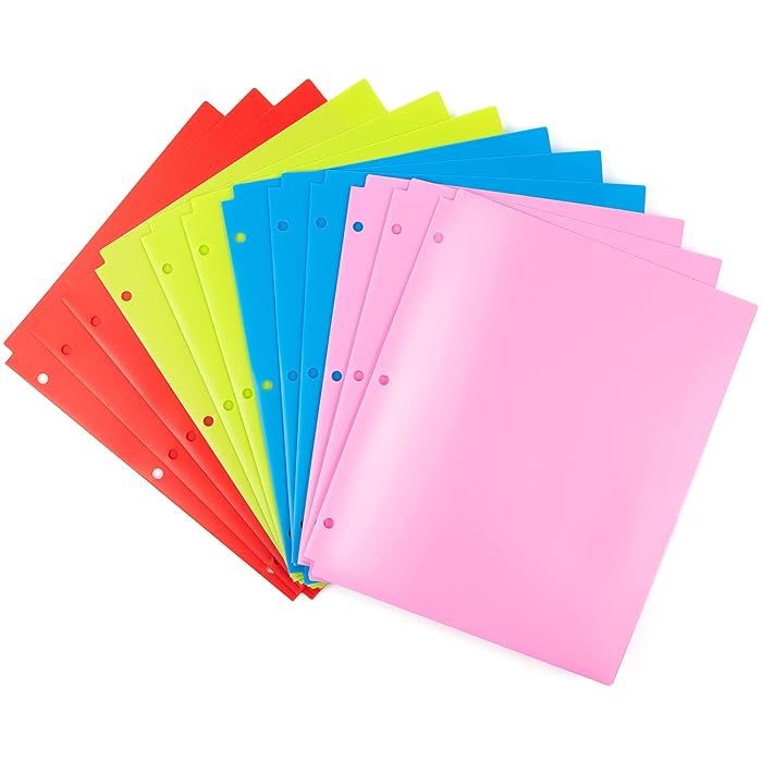 Buy MAKHISTORY Plastic Folders with Pockets 12 Pack, Plastic Folders