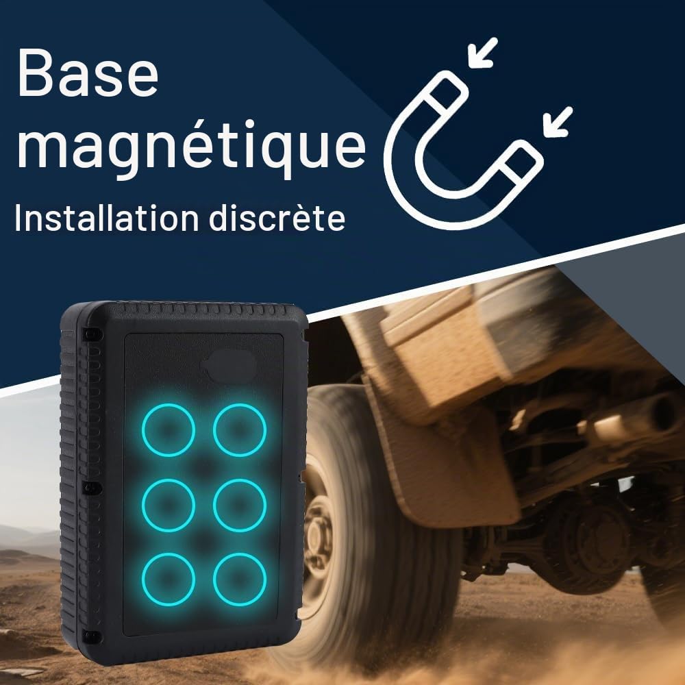 TKMARS Traceur GPS Voiture 4G Aimanté Tracker GPS Étanche IP65 7800mAh 2 Mois Autonomie en Veille Positionnement APP/SMS Suivi en Temps Réel Traqueur Pas de Distance Limite TK915