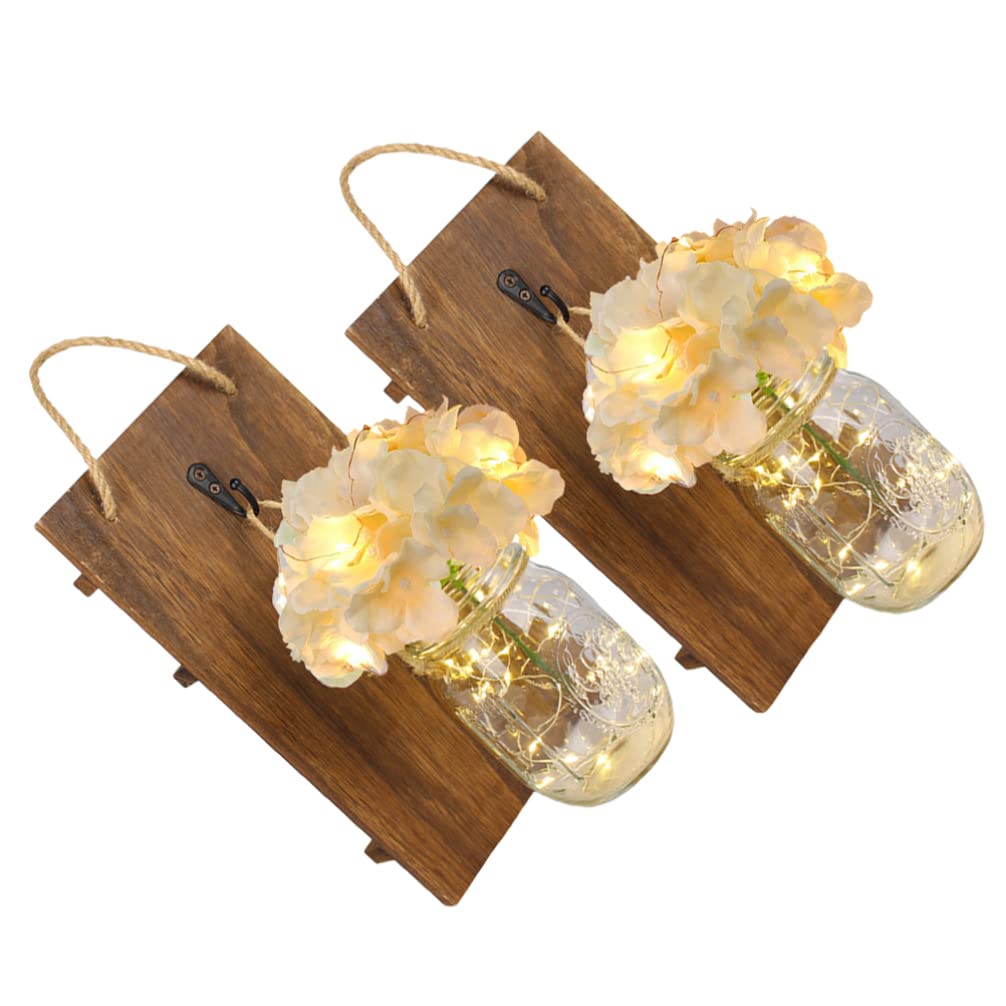 SOIMISS 2 Sets Mason Jar Sconce Wall Art Farmhouse Mason Jar Light Decorative Wall Light Farmhouse Nightlight Decoration