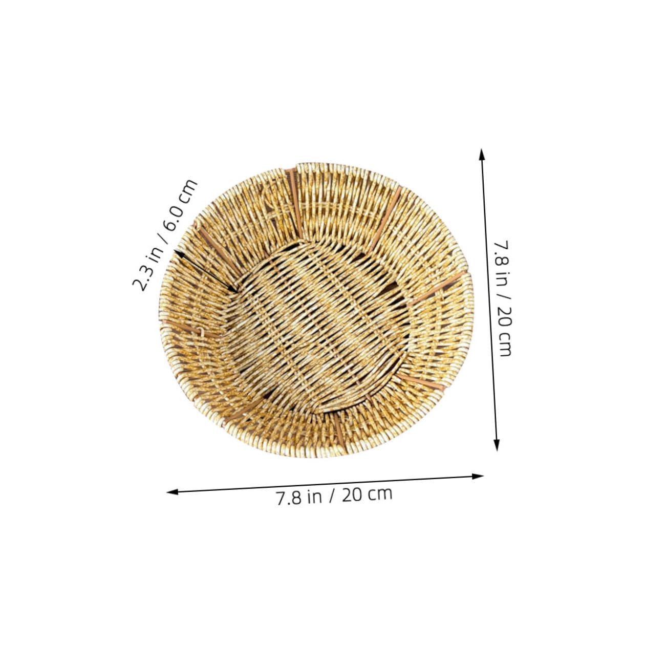 OKUMEYR Imitation Rattan Woven Basket Decorative Storage Box for Snacks Fruits and Sundries Round Shape Tabletop Organizer for Home and Office Use Design