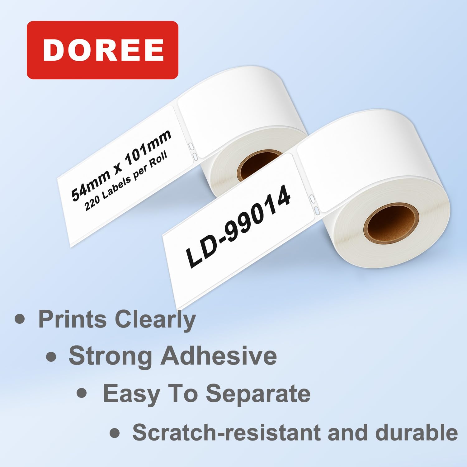 DOREE confezione da 20 etichette indirizzo 99014 S0722430, 54 x 101 mm,220 etichette per rotolo, compatibile con Dymo LabelWriter 4XL 450 400 330 320 311.
