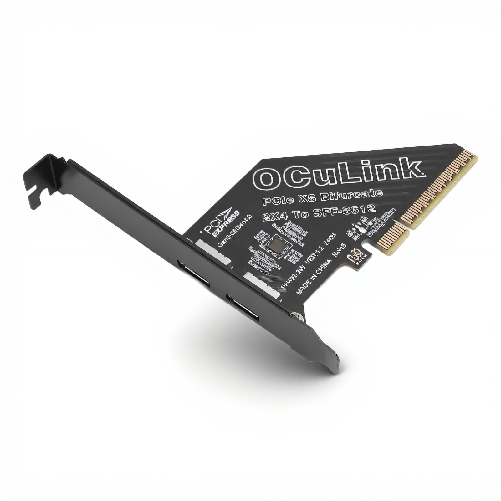 Placa PCIe 4.0 X8 para Oculink, 32Gbps 2 portas, SFF 8612 PCIe