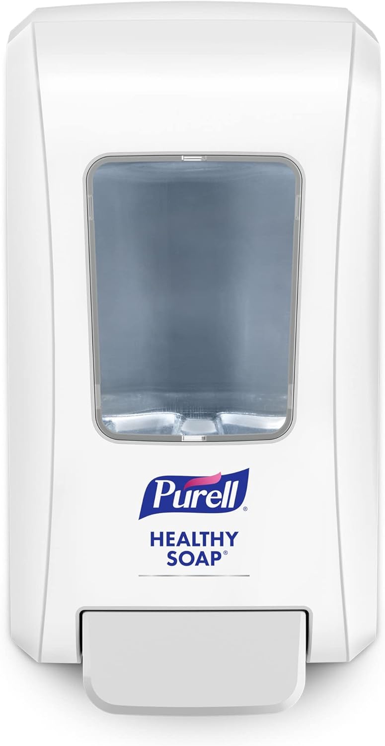 PURELL FMX-20 Push-Style Dispenser, White/Chrome, for 2000 mL PURELL FMX-20 HEALTHY SOAP Refills (Pack of 1) - 5230-06
