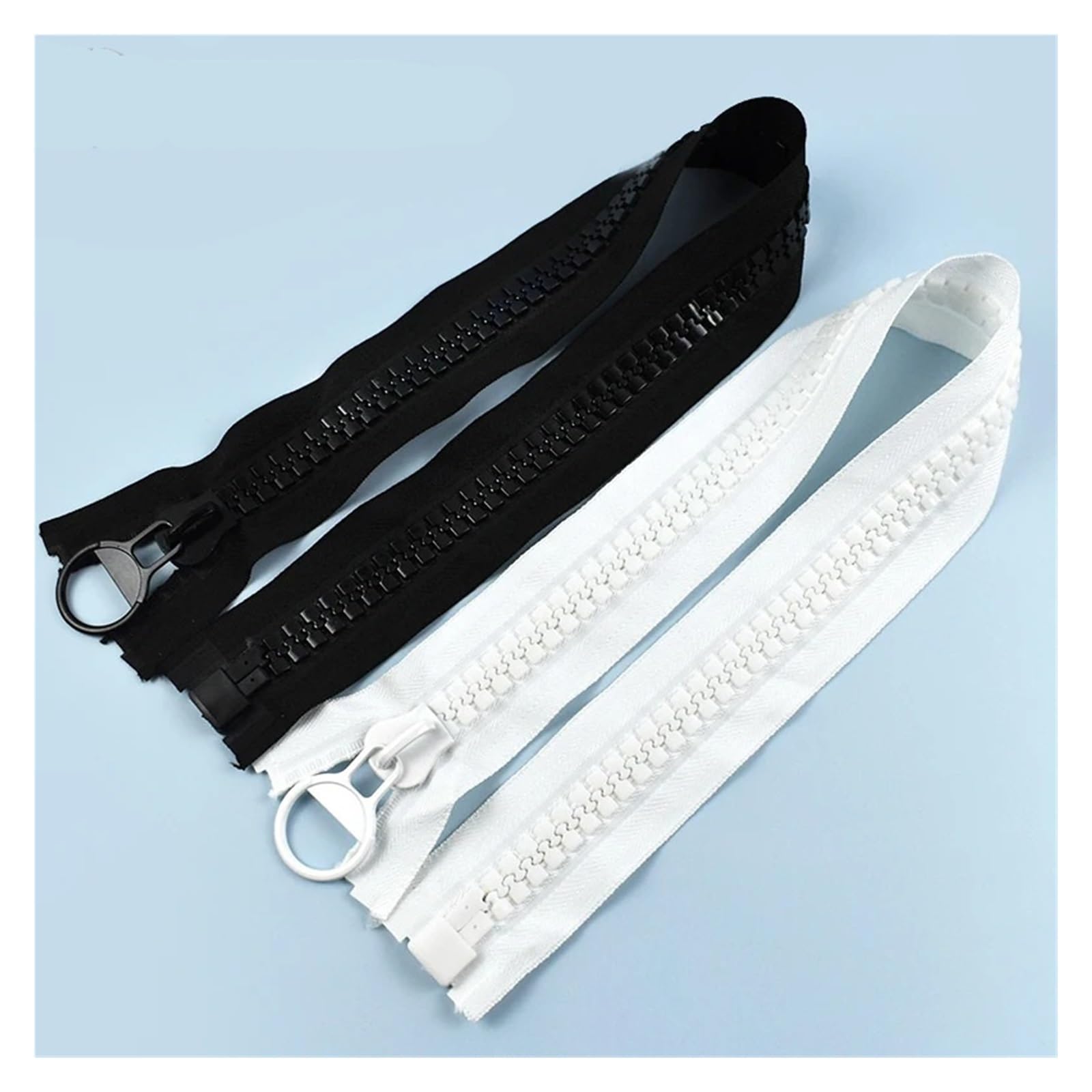 Chiusure Lampo Resina 20# 60/75/80/100/150/200cm Extra Large cerniera in resina piumino giacca cerniere Open-End accessori di riparazione zip sostituibili(Black,400cm)