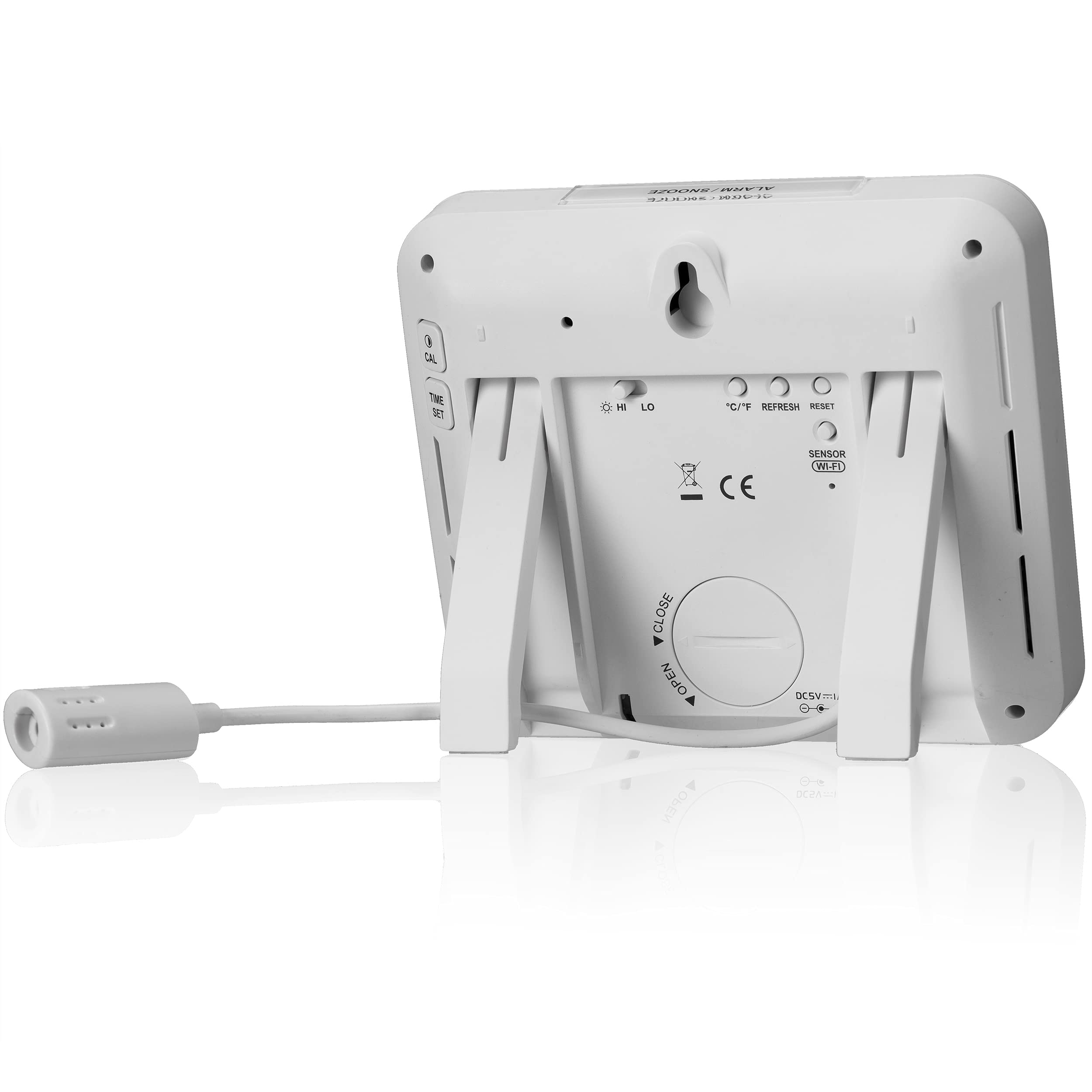 Bresser WLAN Smart Home 7-Kanal Tuya Funk Thermometer-Hygrometer mit Außensensor, mit integriertem Wecker, Weiß | Temperatur und Luftfeuchtigkeitsmesser, Schimmelalarm, Lüftungsempfehlung, Tuya App, WLAN, 150 m Reichweite