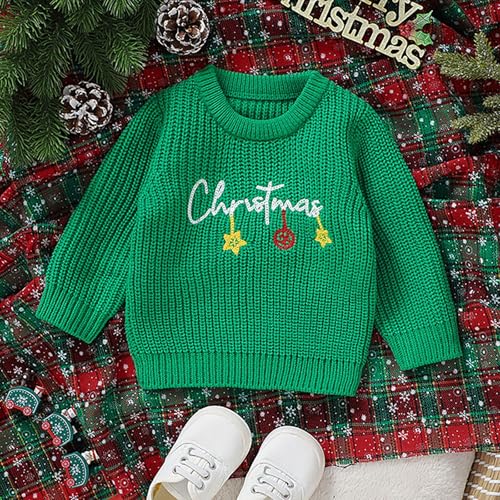 Toddler Christmas Crewneck Chunky Knit Sweater Baby Boys Girls Holiday Winter Warm Pullover Knitted Festive Sweatshirt4