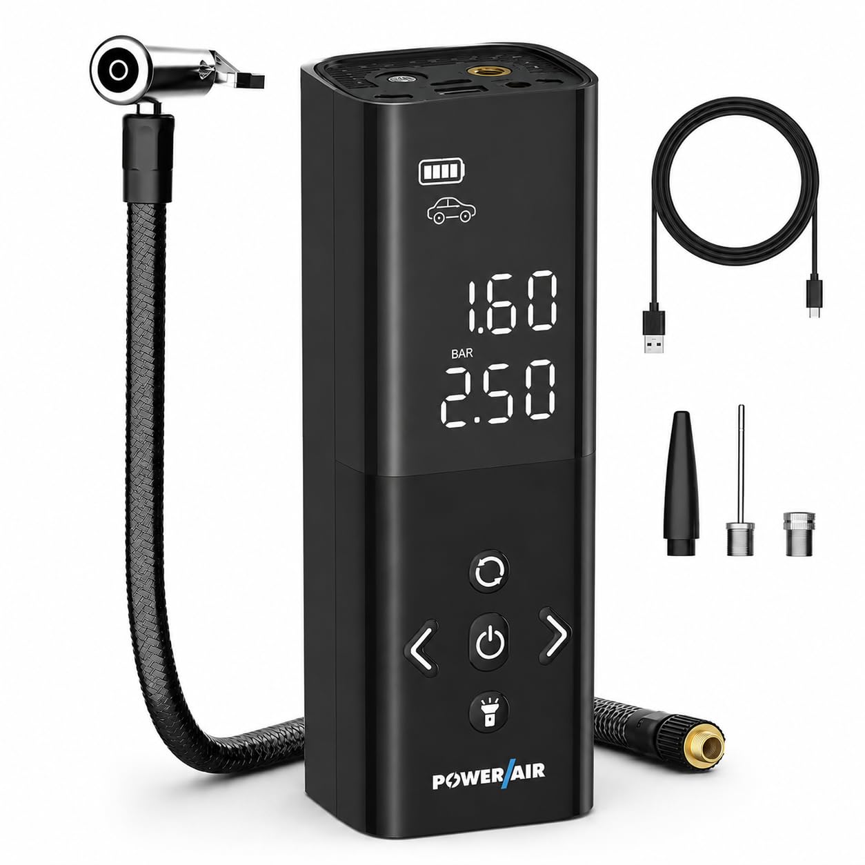 PowerAir Compresor de Aire Portátil 150 PSI con Pantalla Digital