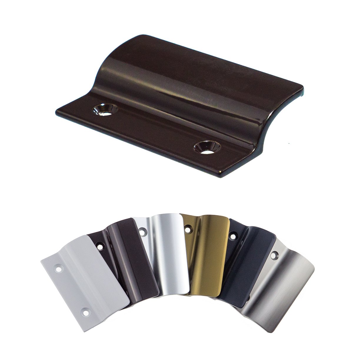 INTRA-TEC Balcony Handle FH Flat Sturdy Pull Handle Aluminium Brown RAL 8019