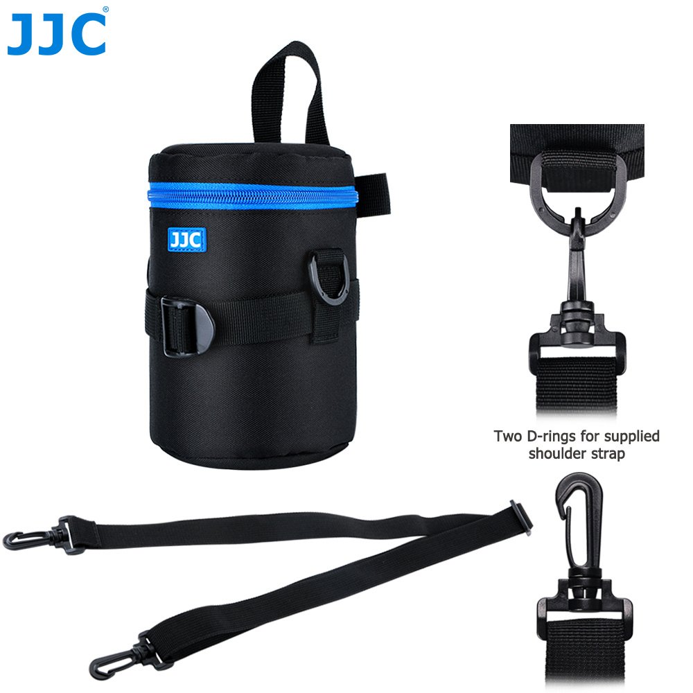 JJC Impermeabile Sacchetto per Lenti Deluxe con Tracolla Misura il Diametro Dell'obiettivo e l'altezza Inferiore a 80 x 155mm (3.1 x 6.1”) (Vedi Descrizione per la Compatibilità)