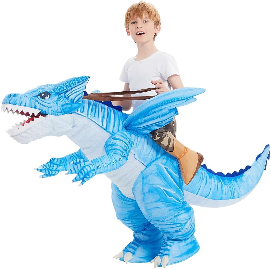 Inflatable Dinosaur Costume for Kids Halloween Costumes Boys Girls Funny Blow up Costume for Halloween Party Cosplay