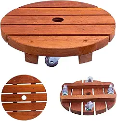 Suporte Para Vaso De Planta Redondo Rodinhas rodizio de Cristal 30 Cm