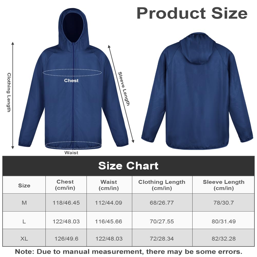 Chaqueta Deportiva Hombre Impermeable Ligera Cremallera Chubasquero Running