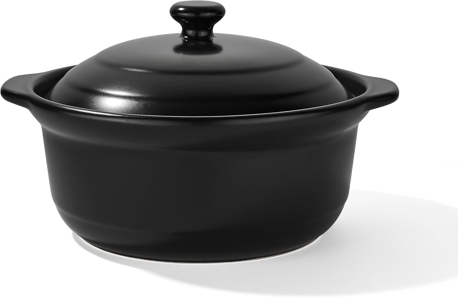 Korean Dolsot Pot Set, Bowl with Lid, for Cooking Bibimbap, Kimchi, Hot Pot, Soups and Stews, Oven and Dishwasher Safe, 3.4 Quart, Black