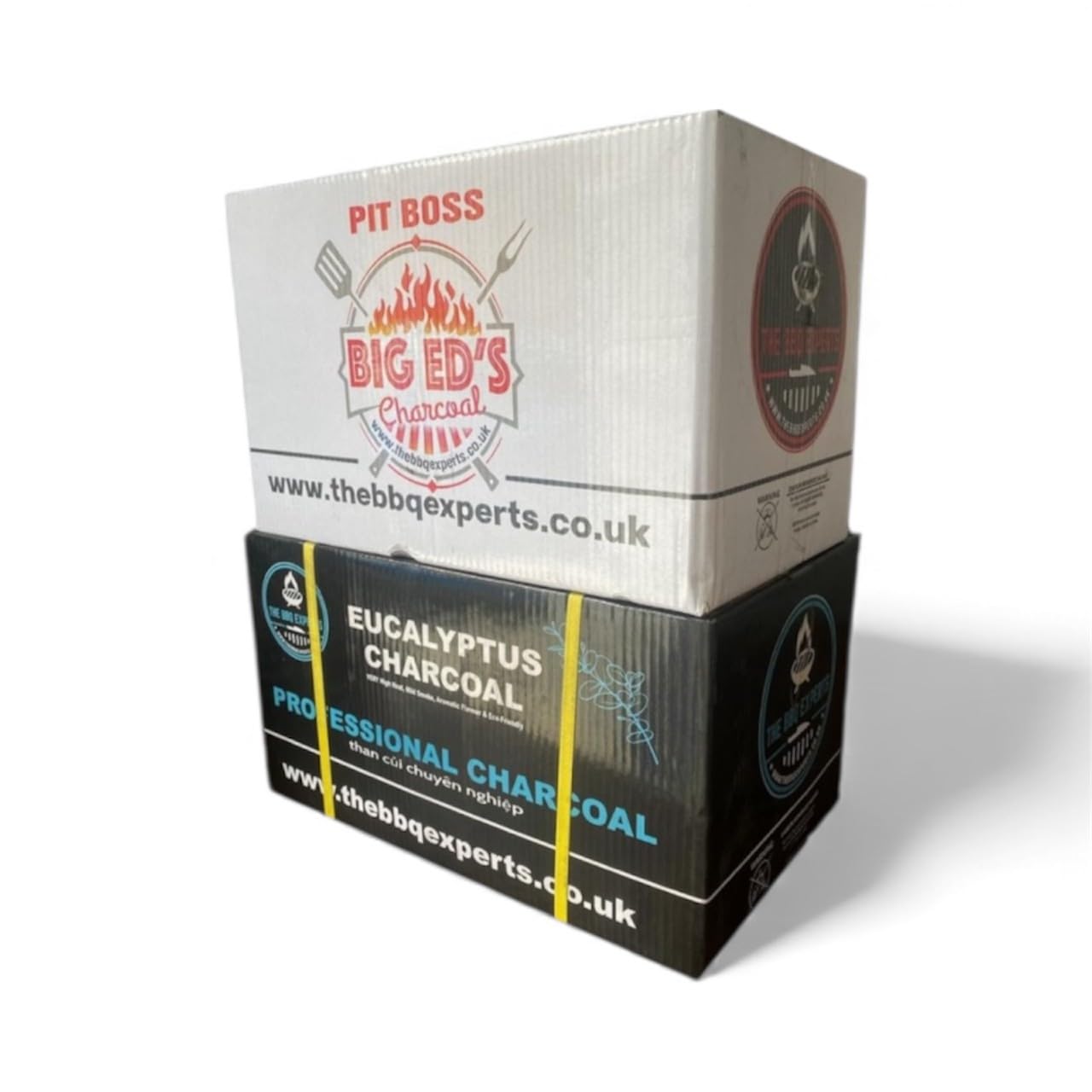 20kg Eucalyptus & Big ED's Charcoal Combo by The BBQ Experts - Restaurant-Grade Oak Wood Charcoal for BBQ, Smoking & Grilling - Long Lasting 4 Hour Burn Time
