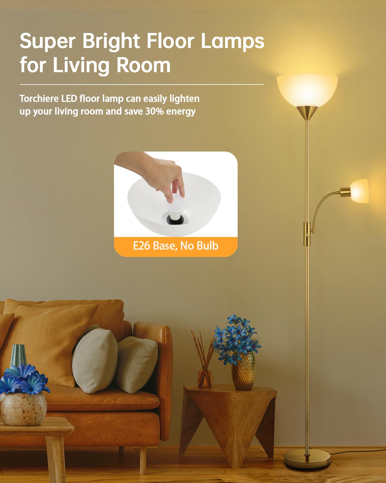 Torchiere Floor Lamps, LED Standing Lamp, 71