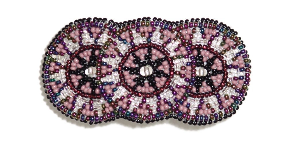 Rosette Barrette Czech Glass Beads Hair Scrunchy Hand Made Guatemala Fair TradeBa103-001
