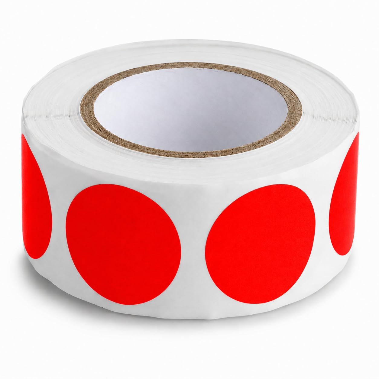 Fluorescent Red Round Inventory Labels by Glownary – Semi-gloss Paper, Fluorescent Red, Pack of 500, Model 323fr1bc