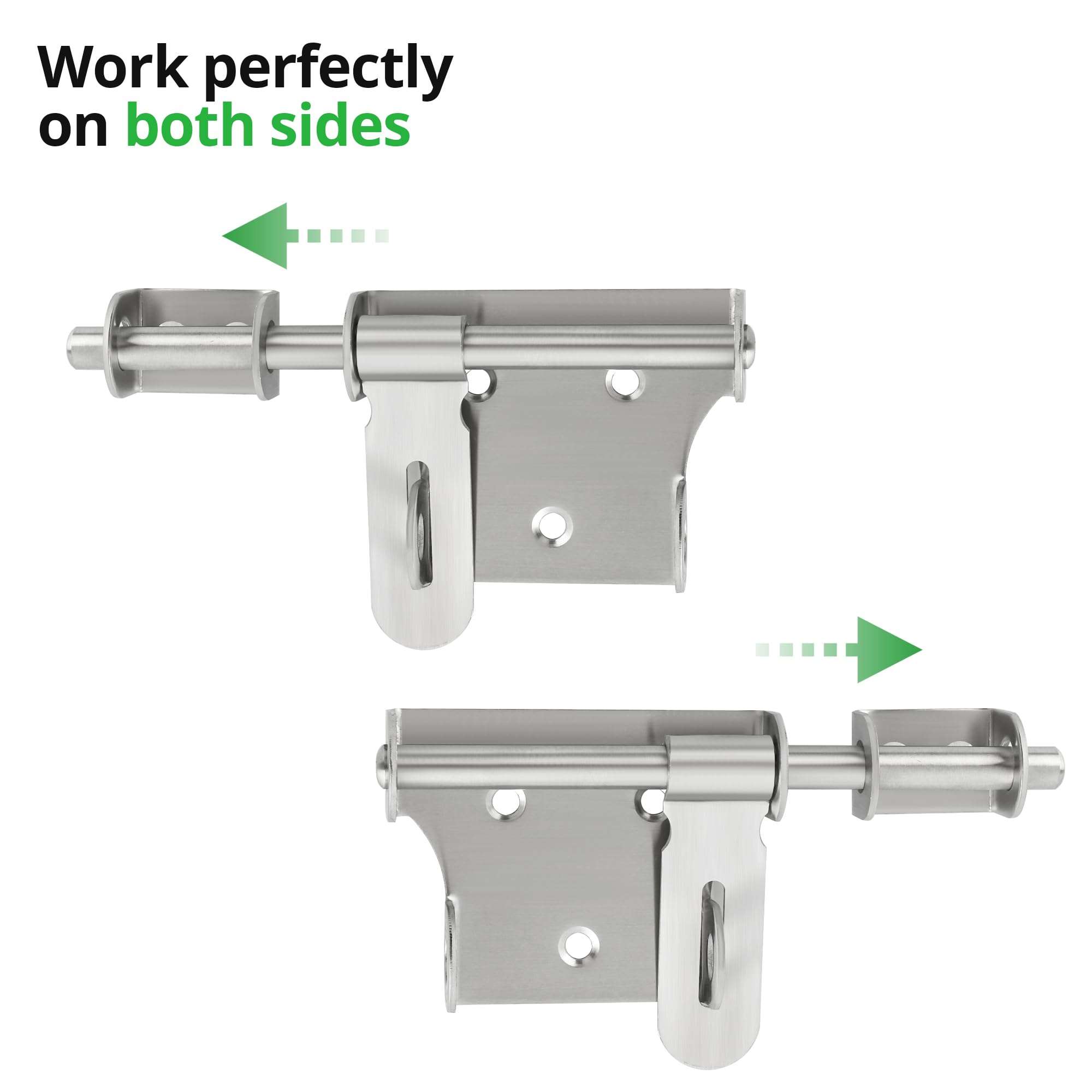 SAYAYO Gate Lock Bolt with Padlock & 4 Keys for Wooden Gates Heavy Duty Shed Locks Latch 6-Inch Stainless Steel Brushed Nickel - Image 3