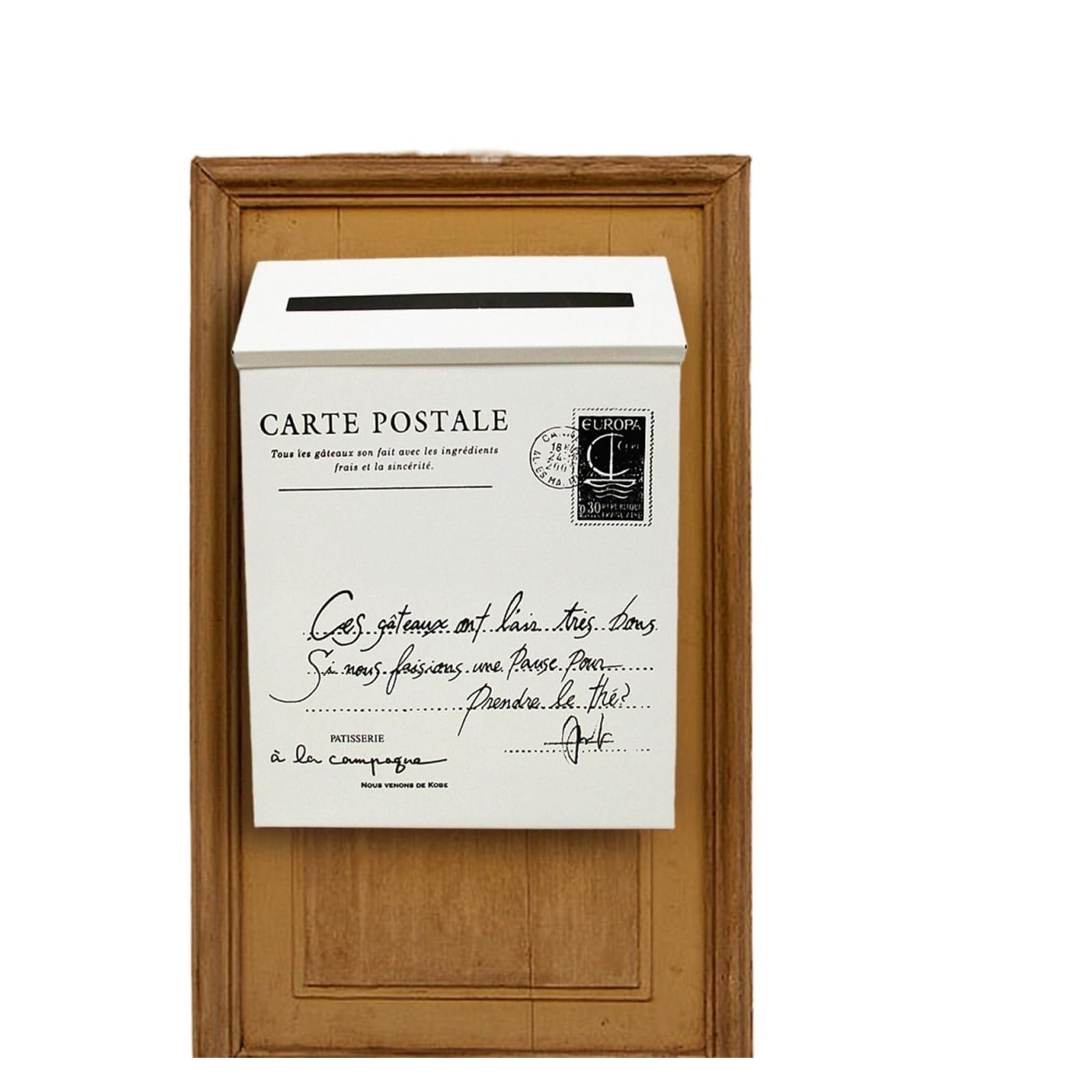 Post Box Wall Hanging Mail Box Newspaper Holder Letter Suggestion Retro Mounted Mailbox, Drop for Outdoor Gate(WHITE)