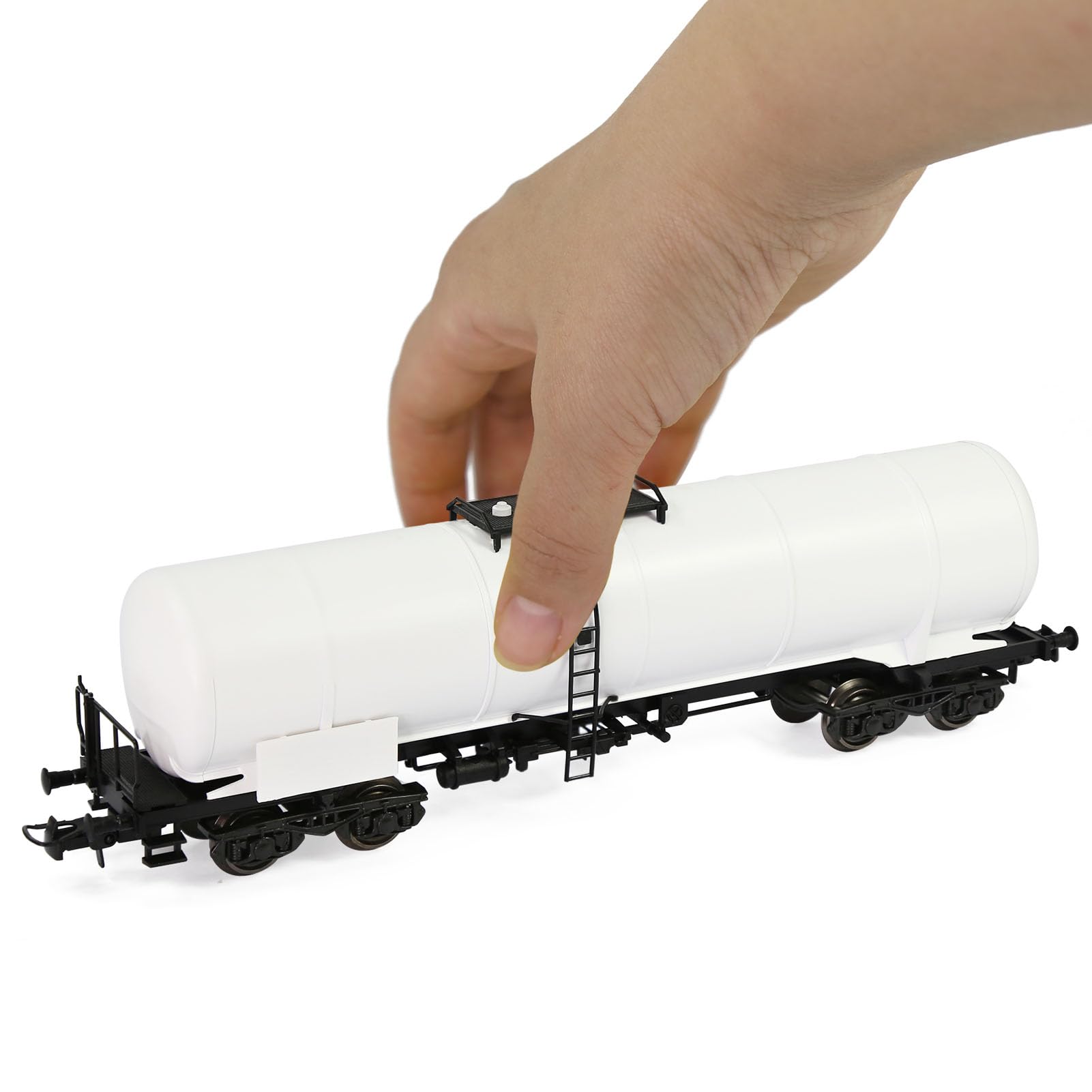 Evemodel 1 pièce Modèle Trace H0 1:87 Camion à chaudière Train Camion réservoir d'huile avec roues en métal DC (blanc), C8768