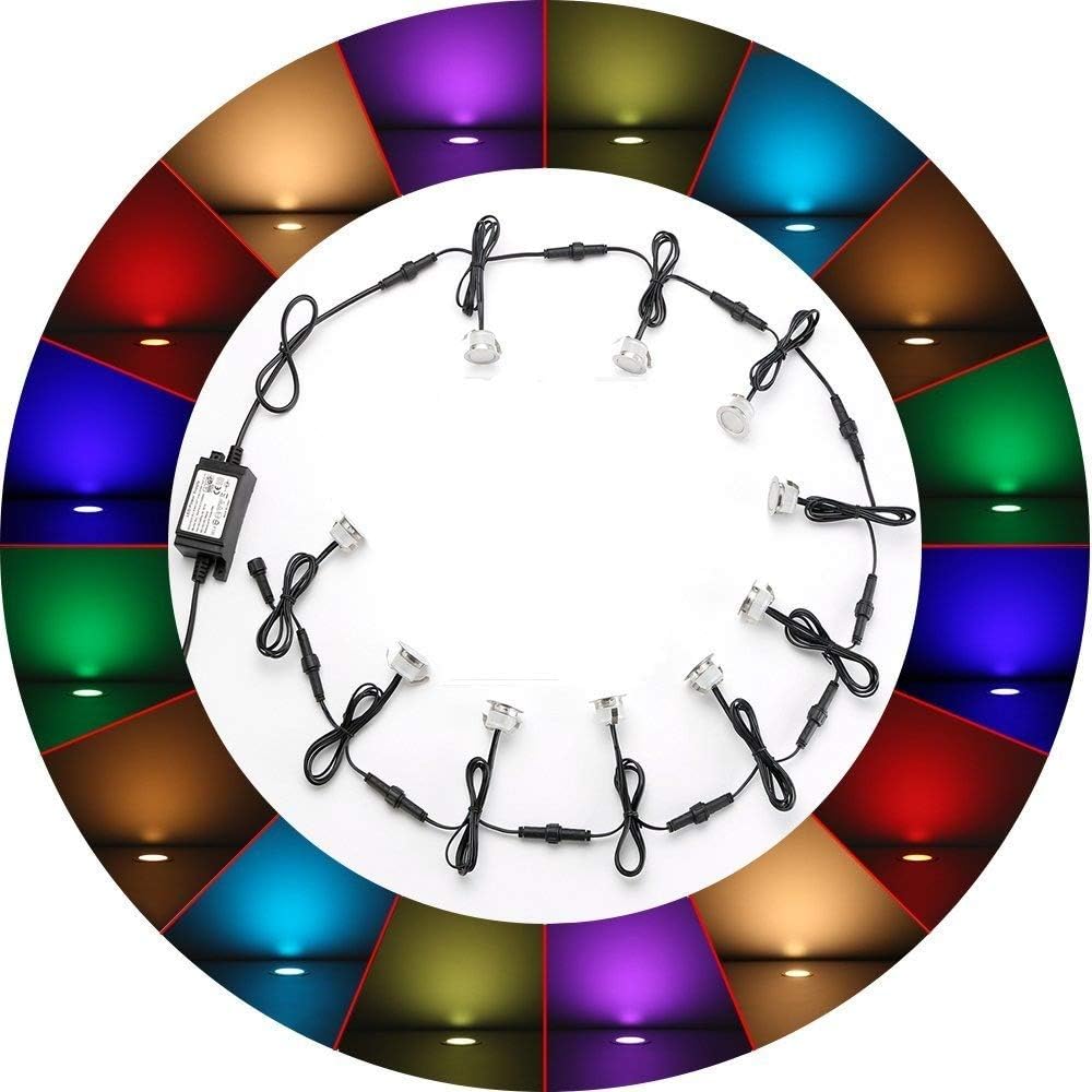 Rеvіеw LED Deck Lights Kit, 30pcs Φ1.22 WiFi Wireless Smart Phone Control Low Voltage Recessed RGBW Deck Lamp In-ground Lighting Waterproof Outdoor Yard Path Stair Landscape Decor, Fit for Alexa,Google Home Bеѕt Dеаl Chеар 🛒 LED Deck Lights Kit, 30pcs Φ1.22 WiFi Wireless Smart Phone Control Low Voltage Recessed RGBW Deck Lamp In-ground Lighting Waterproof Outdoor Yard Path Stair Landscape Decor, Fit for Alexa,Google Home