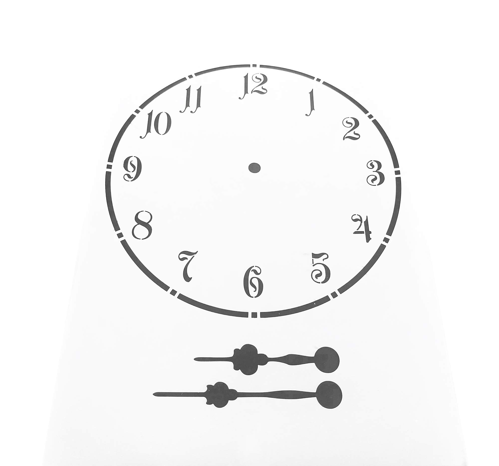 Clock Making Fancy Cursive Numbers Stencil Template re-usable, Outer Diameter 190mm