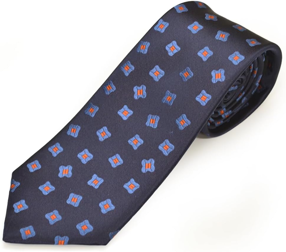 未使用 ドミニクフランス ネクタイ 紺 スリークラウン王冠 定価