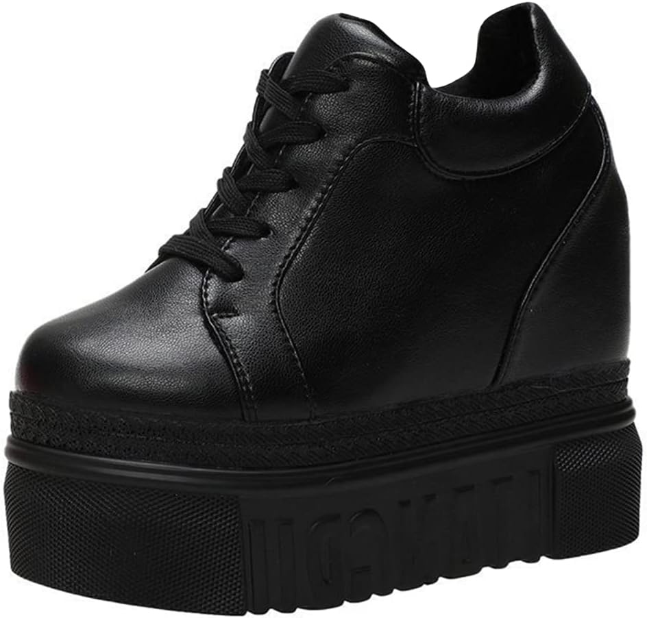 ACE SHOCK Women Fashion Platform Sneakers High Hidden Heel Wedge Walking Shoes Brides Wedding Shoes