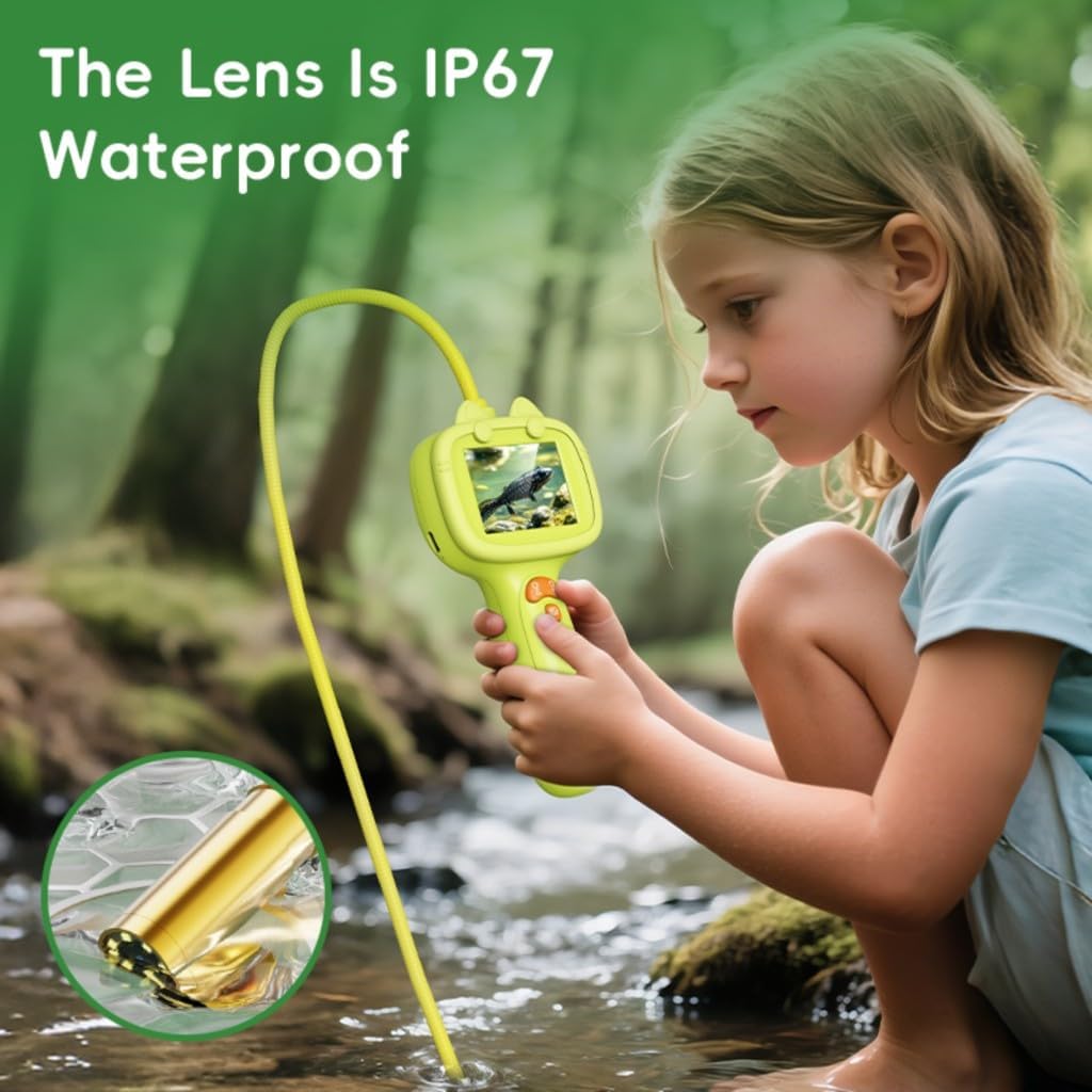 STEM Educational Borescope Camera with Light Kids Outdoor Adventure Nature Exploration Toy HD Waterproof Birthday Gift for Young Explorers