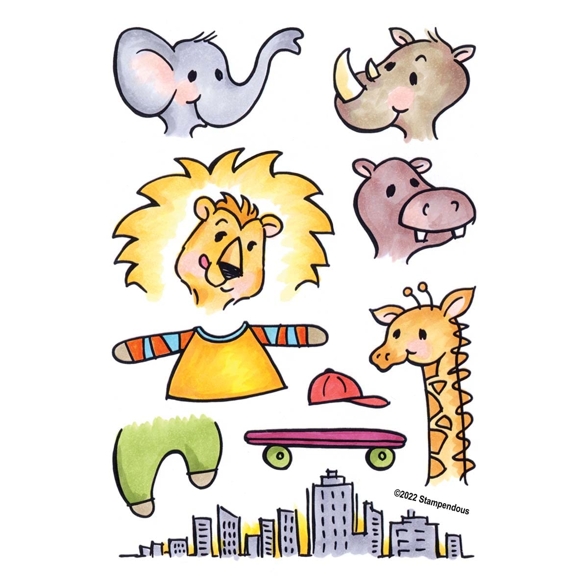 Spellbinders Stampendous FransFormer™ Urban Jungle Clear Stamps, Grey - Image 3
