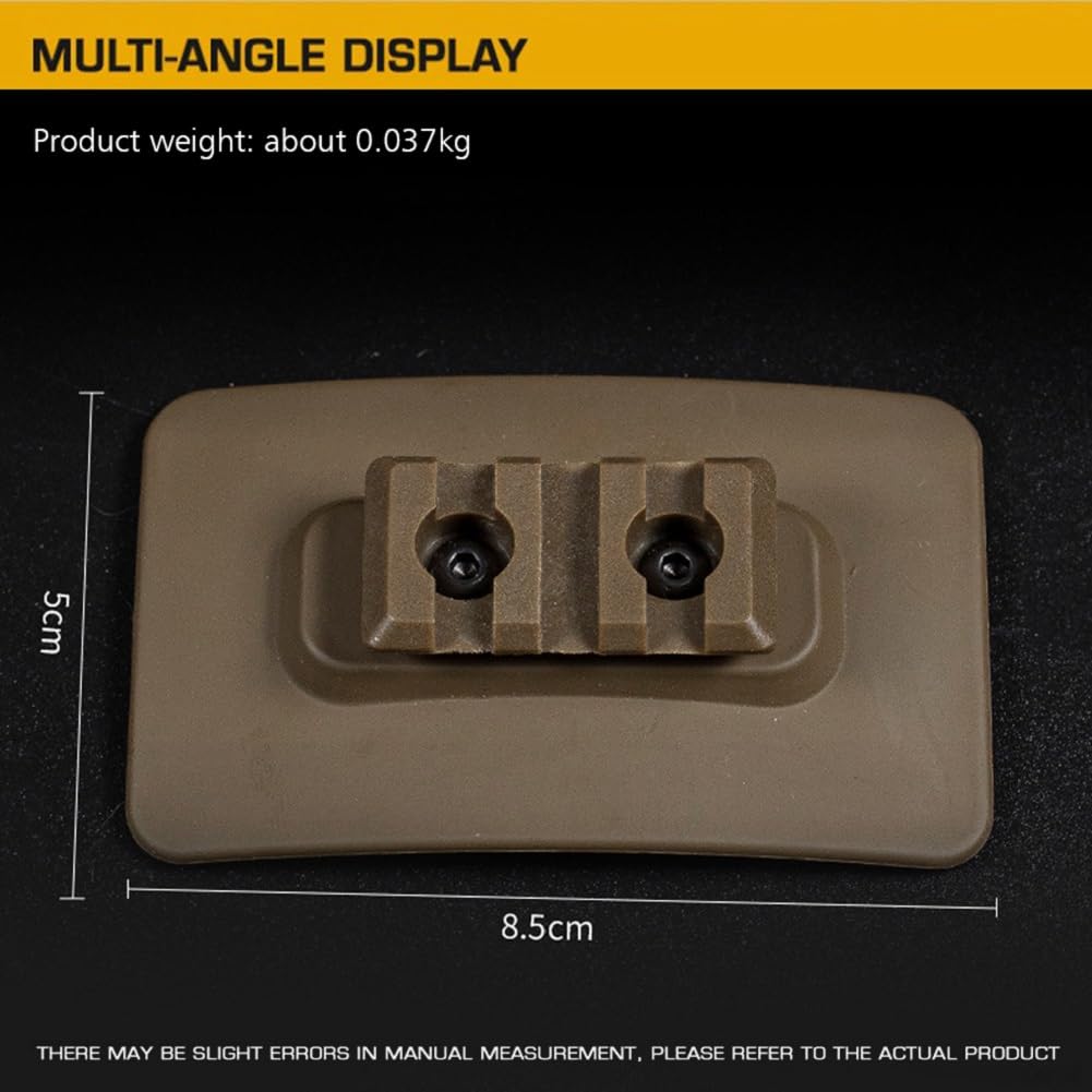 Soporte táctico para casco con gancho y bucle, adaptador de fijación rápida para linterna deportiva, cámara HD, placa M-LOK, soporte GoPro M1913, accesorios para casco de riel (bronceado)