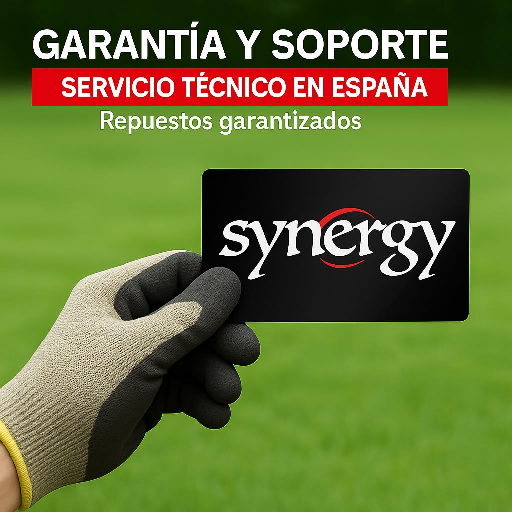 Synergy Podadora de Altura Gasolina 65CC 4,9CV – Espada 25cm, Arranque Easy Cut, Transmisión Reforzada de 26mm, Cinturón de Soporte y Accesorios Incluidos