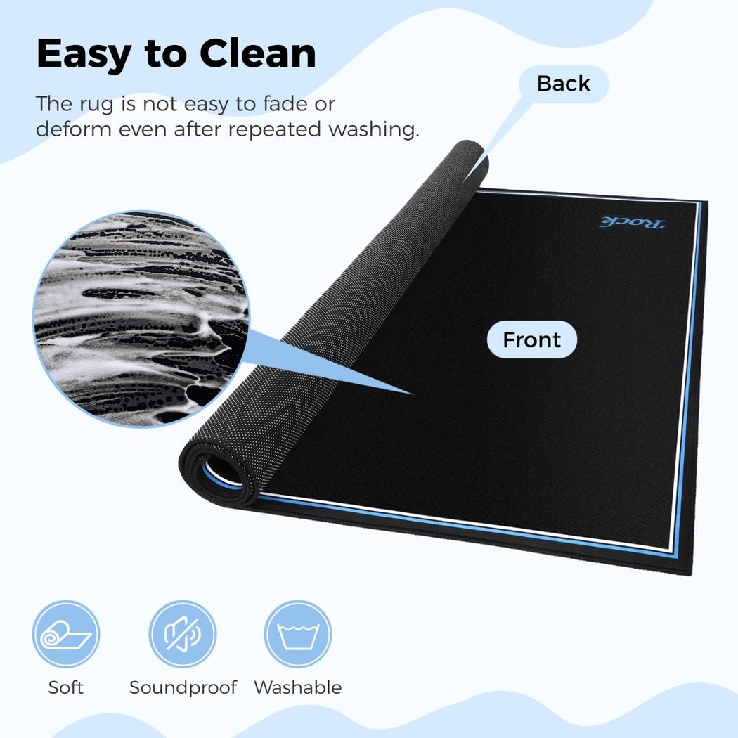 Drum Rug for Electric Drums, 47 X 63, Soundproof Mat for Drum Kits, Drum Accessories with Acoustic Noise Reduction and Floor Protection