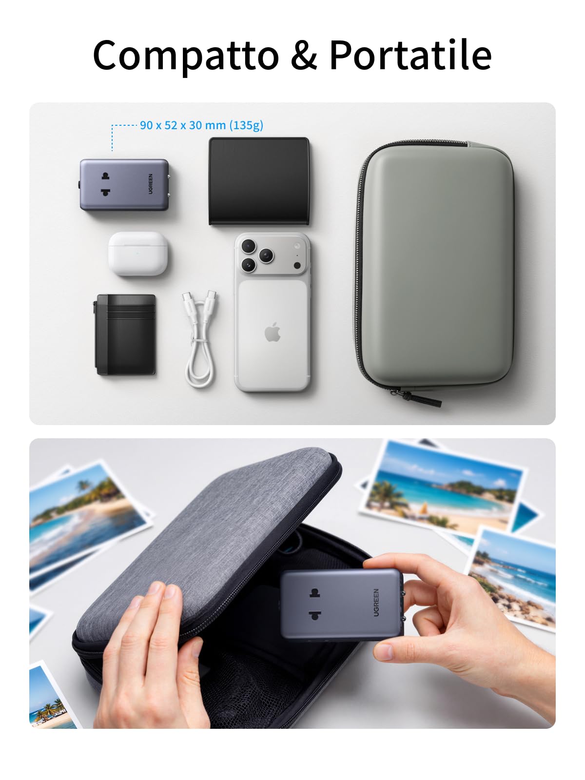 UGREEN 6 IN 1 Adattatore Universale da Viaggio PD 45W 2 Prese AC 4 USB | Tipo A I G C E K, 2 USB C 2 USB A, Presa Universale per Italia UK USA Germania Canada Australia Thailandia Giappone Cina