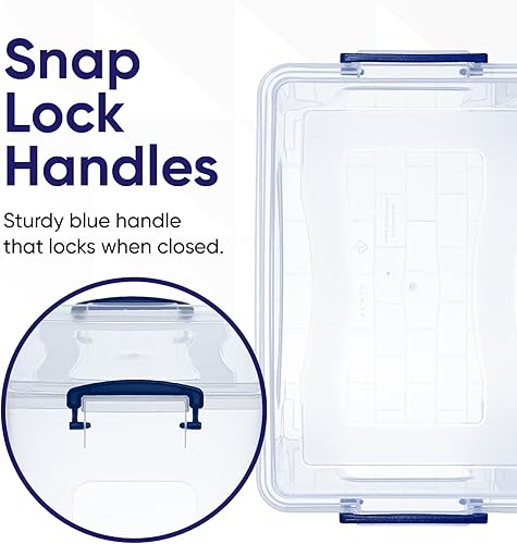 Miniatura 4 de Superio Contenedores de almacenamiento con tapas, cajas transparentes para organizar, contenedores de plástico apilables, sin BPA, no tóxicos, sin