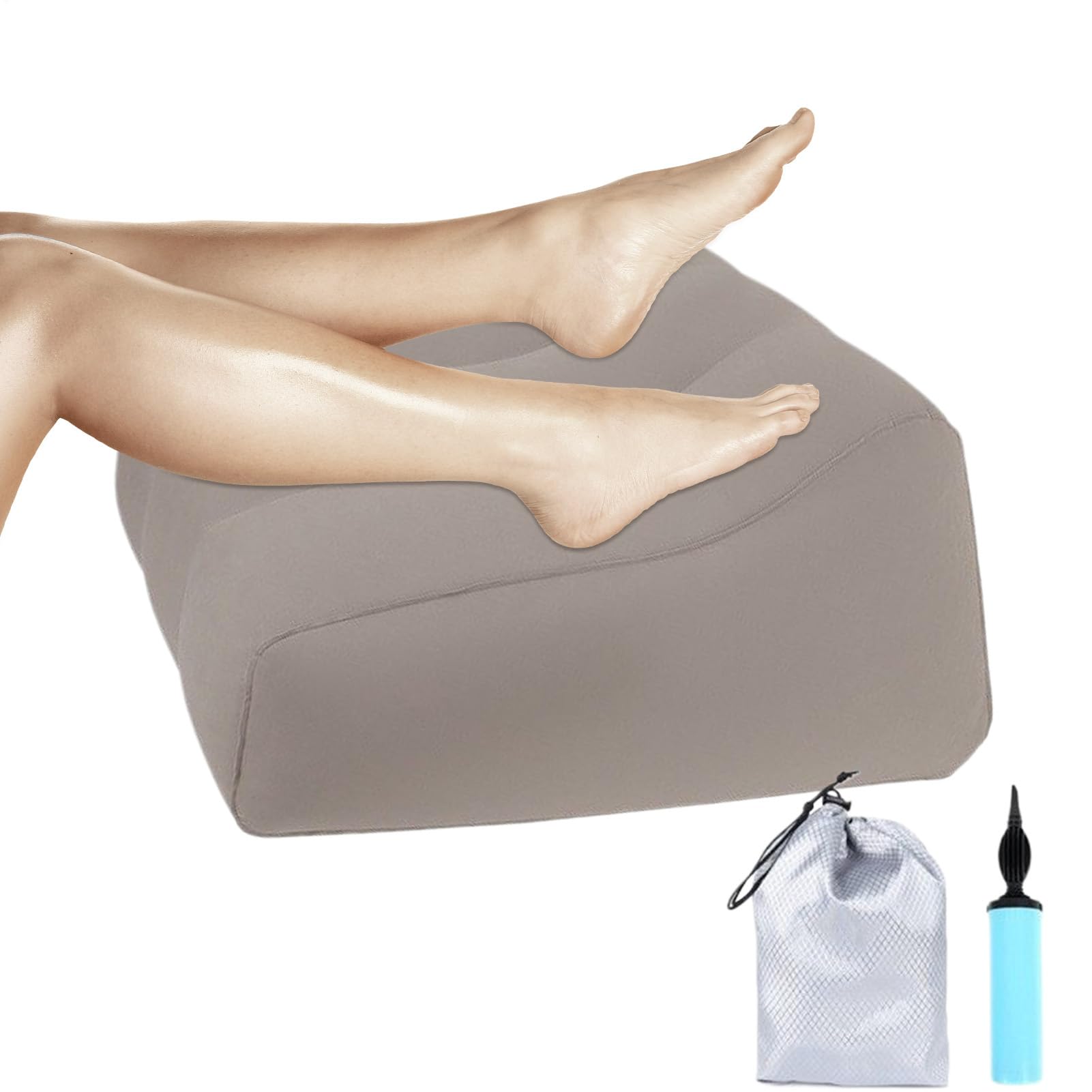 Leg Elevating Pillow,Spinal Alignment Support Pillow,Inflatable Knee Support Cushion - for Travel Bed Sofa Knee Hip Ankle Back Adults Seniors