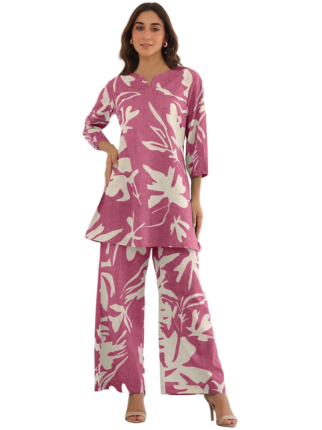 Tee Projekt Co Ord Set For Women Stylish | Ethnic Co Ord Set For Women Purple
