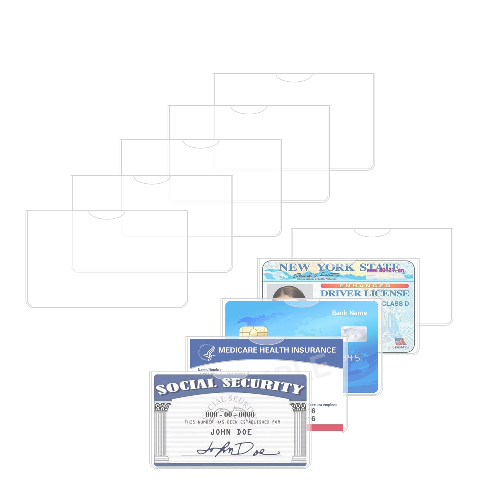10er-Pack Sozialversicherungskartenschutzhüllen, Medizin- und Kreditkartenhalter, wasserdichter SSN-Kartenschutz (10)