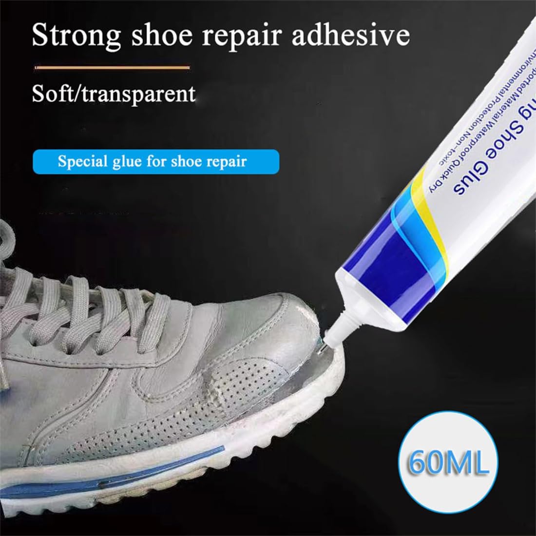 Waterproof Hard-Wearing Strong Shoe Repair Glue, Shoe Glue Repair Adhesive, Strong Waterproof Clear Repair Glue (1Pcs)