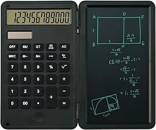 カクセー 電卓付き電子メモパッド 12桁 電卓 6.0インチ 厚さ14mm コンパクト 電池交換式 誤消去防止ロック マグネット開閉式 ペーパーレス DM-01