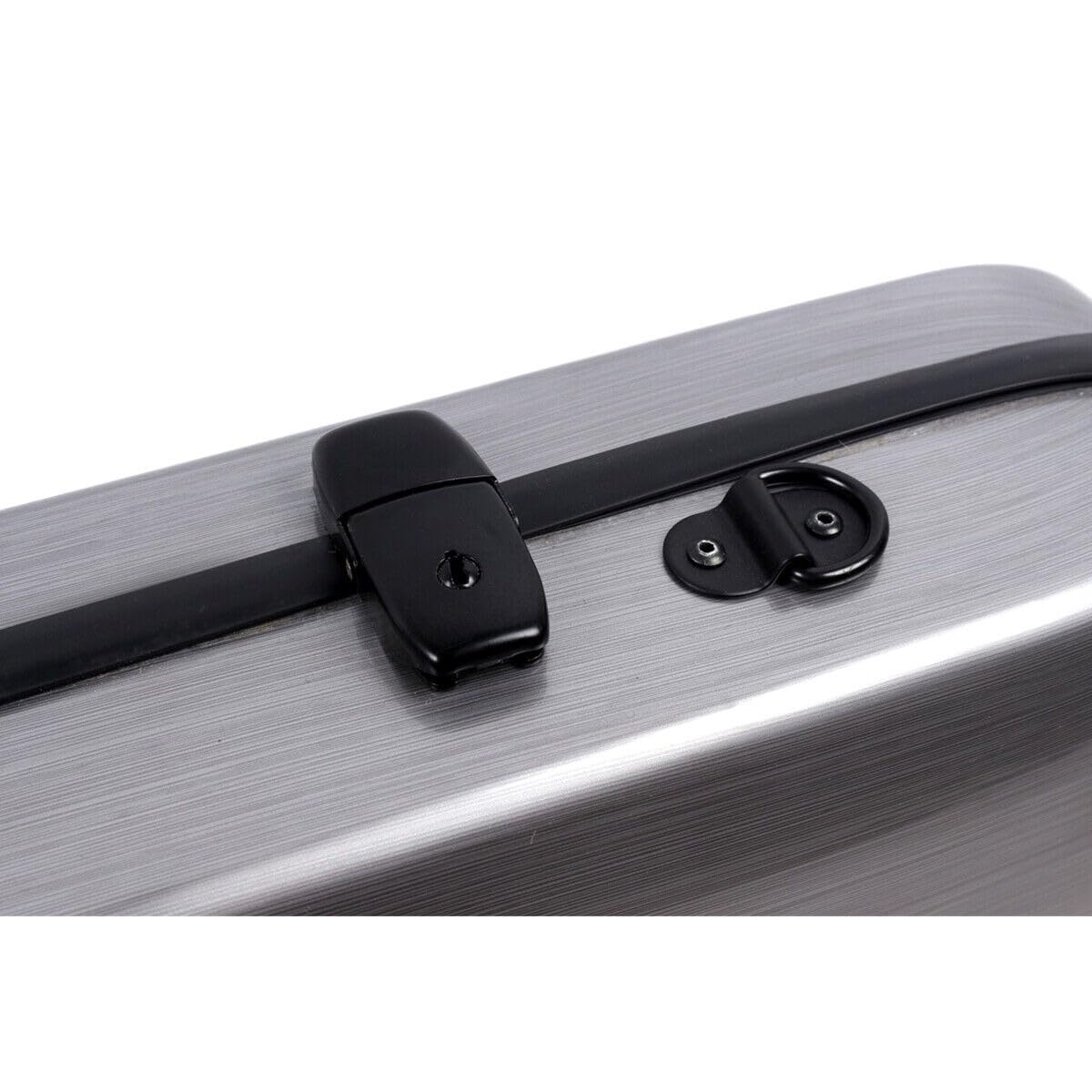 Estuche de violín rectangular de fibra de carbono 4/4 de tamaño completo, caja de violín con bloqueo de código, ligera funda de color claro con correa fuerte (plateado), estuche de 5 MN